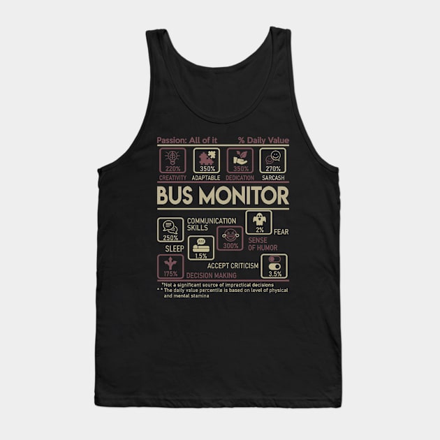 Bus Monitor T Shirt - Multitasking Daily Value Gift Item Tee Tank Top by candicekeely6155